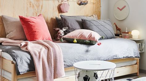 IKEA's guide to sleeping well. Utaker Ikea, Ikea Utåker, Cama Ikea, Sleeping Nook, Ideas Habitaciones, Ikea Inspiration, Pine Beds, Ikea Catalog, Ikea Bed