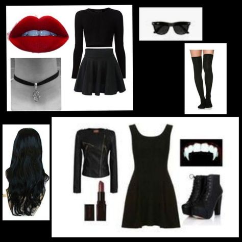 Vampire Simple Costume, Modest Vampire Costume, Diy Vampire Halloween Costume, Simple Vampire Costume Women, Everyday Vampire Outfit, Cute Vampire Halloween Costumes, Plus Size Vampire Costume Diy, Vampire Easy Costume, Vampire Costume Ideas Women Diy