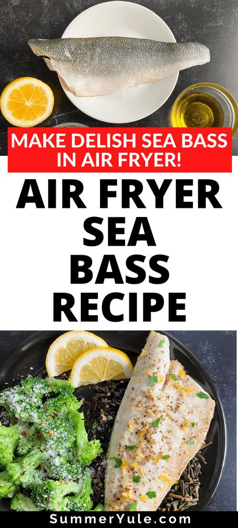 Black Sea Bass Recipe Air Fryer, Air Fryer Sea Bass Fillets, Air Fried Sea Bass Recipes, Frozen Sea Bass Recipes, Air Fry Sea Bass Recipes, Sea Bass In Air Fryer, Branzino Recipe Filet Air Fryer, Seabass Recipe Airfryer, How To Cook Sea Bass Fillets