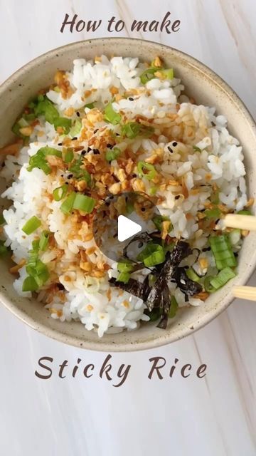 Simran Tandon | Food Blogger on Instagram: "How to make Sticky Rice 

Let me show you how I make perfect sticky rice, serve it with fried garlic, snipped Nori (seaweed sheets), and drizzle some light soy sauce. That’s how I like to eat but you eat how ever you fancy and if you want use it to make sushi then just decrease the amount of water (mentioned in the recipe below)

Ingredients
* 1 cup sushi rice or short grain rice
* 1 1/4 cup cold water (if you are making rice for sushi then add 1 cup)

1. Wash rice in water, at least 3- 4 times. Soak the rice in after washing for at least 30 minutes. 
2. Cook the rice over high heat till the water boils, cover and cook for 10 minutes at high.
3. Then lower the flame and cook for another 5 minutes. Remove the rice from heat and leave it covered fo Rice For Sushi, Make Sticky Rice, Short Grain Rice, Making Rice, Fried Garlic, Make Sushi, Nori Seaweed, Water Boiling, How To Make Sushi