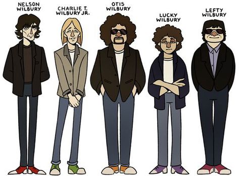 the funny Wilbury names ... Jeff Lynne Elo, Traveling Wilburys, Travelling Wilburys, Jeff Lynne, Americana Music, Linda Mccartney, Roy Orbison, Tom Petty, October 8