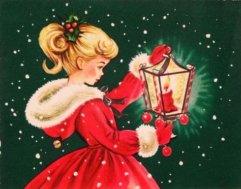 Old Christmas Card —  Sweet Girl in a Red Coat, 1950's  (900x709) Xmas Images, Random Fanart, Xmas Art, Sticker Christmas, Vintage Christmas Images, Christmas Graphics, Old Christmas, Old Fashioned Christmas, Christmas Tags