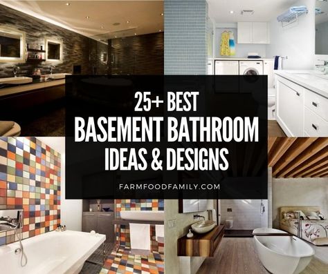 basement-bathroom-ideas Dark Basement Bathroom, Small Bathroom Basement Ideas, Fun Basement Bathroom, Tiny Basement Bathroom Ideas, Low Ceiling Basement Bathroom, Basement Bathroom Design Ideas, Bathroom Basement Ideas, Basement Half Bathroom Ideas, Game Room Bathroom