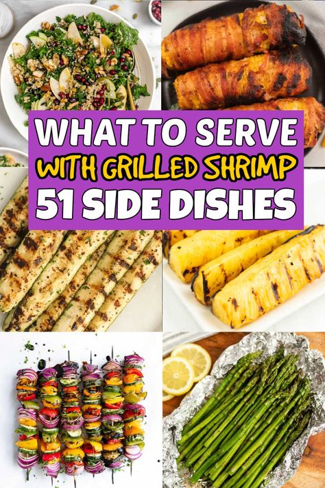 What to Serve with Grilled Shrimp - grillonadime.com Shrimp Recipes On Grill, Grilled Shell On Shrimp Recipes, Grilled Shrimp Dishes, Grilled Shrimp Ideas, Grilled Shrimp Skewers Sides, Grilled Shrimp Meal Ideas, Grilled Shrimp Meals, What To Serve With Grilled Shrimp, Grilled Shrimp Dinner Ideas