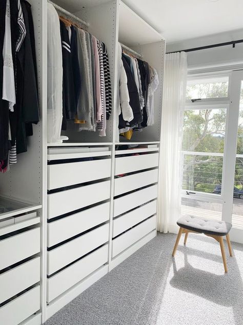 Pax Closet, Pax System, Bedroom Built In Wardrobe, Ikea Wardrobe, Ikea Pax Wardrobe, Organized Closet, Walk In Closet Design, Wardrobe Interior, Wardrobe Organisation