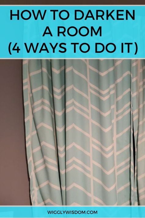 Is your room too bright? Or are you trying to get a baby to nap? Here are 4 effective ways to darken a room! #homehacks #househacks Diy Room Darkening Ideas, Room Darkening Ideas, Diy Blackout Curtains, Room Darkening Window Treatments, Curtains Or Shades, Room Darkening Shades, Black Blackout Curtains, Blackout Curtains Bedroom, Room Dark