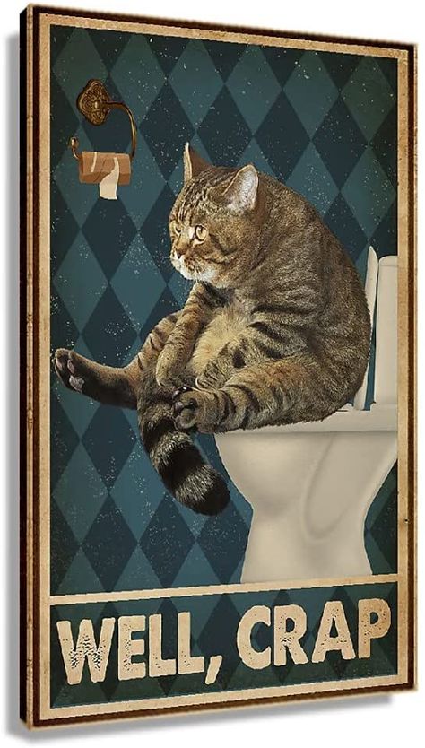 Vintage Restroom, Cat Poster, Funny Posters, Farm Yard, Retro Home, Art Posters, Toilets, Poster Art, Funny