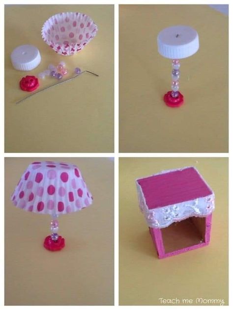 Barbie House Furniture, Diy Barbie House, Upcycled Furniture Diy, Doll Furniture Diy, Barbie Dolls Diy, Diy Barbie Furniture, Doll House Plans, Doll House Crafts, Barbie Doll House