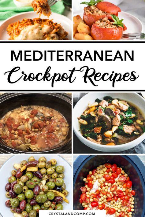 Crockpot Mediterranean Recipes, Mediterranean Crockpot, Liver Meals, Crockpot Favorites, Mediterranean Diet Food List, Mediterranean Recipes Healthy, Mediterranean Cooking, Mediterranean Diet Recipes Dinners, Med Diet