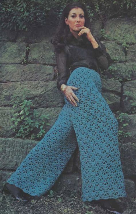 Retro Crochet Lace Pants Pattern - Vintage Palazzo Pants Crochet Pattern - Crochet Wide Leg Pattern - Instant Download PDF - Boho Hippie Crocheted Pants, Crochet Pants Pattern, Crochet Bottoms, Festival Chic, Crochet Pants, Vintage Crochet Patterns, Womens Crochet Patterns, Graffiti Doodles, Crochet Fun