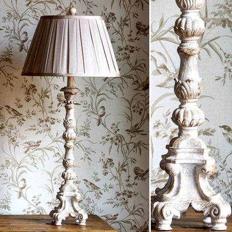 Wrought Iron Table Lamps | Iron Accents French Candlesticks, French Country Rug, Patina Style, Farmhouse Lamps, French Country Bathroom, French Country Bedrooms, Candlestick Lamps, Plaster Art, Country Bedroom