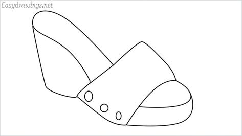 How to draw a sandals step by step - Easydrawings.net Sandals Drawing, Simple Drawings, Drawing Lesson, Drawing Bag, Shoes Drawing, Drawing Lessons, Cute Wallpaper Backgrounds, Easy Tutorial, Easy Drawings