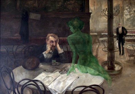 The Absinthe Drinker, Absinthe Drinker, Green Fairy Absinthe, Bel Art, Art Ancien, Wow Art, Art Et Illustration, Historical Art, Absinthe