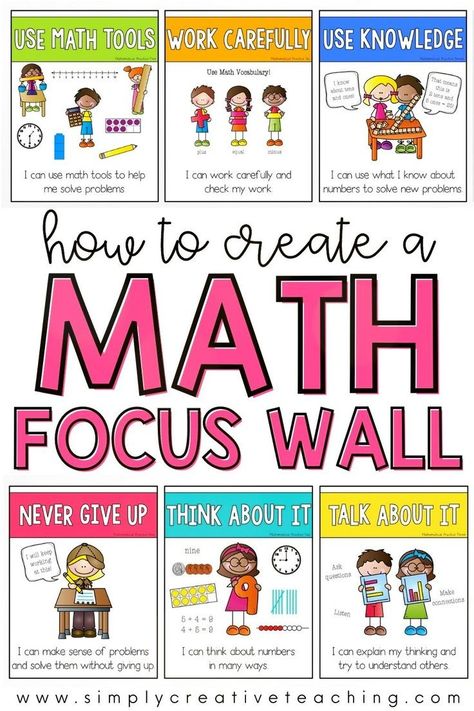 1st Grade Math Classroom Set Up, Math Focus Walls, Maths Classroom, Math Vocabulary Words, Real Life Math, Math Wall, Math Word Walls, Special Education Math, Math Charts