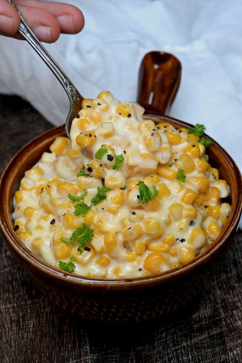 Easy Creamed Corn, Creamed Corn Recipes, Spicy Snacks Recipes, Vegetarian Fast Food, Tastemade Recipes, Sweet Dishes Recipes, Indian Cooking Recipes, Vegetarian Snacks Recipes, Tasty Recipes Videos