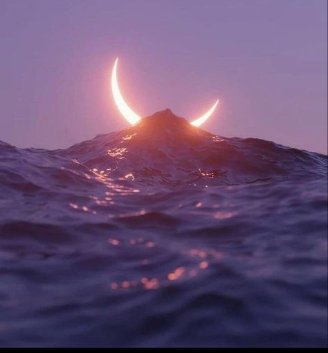 look at the moon light Moon Sea, Catcher In The Rye, Design Fields, Ocean Wallpaper, Sea Art, Night Aesthetic, Cool Artwork, Crescent Moon, Aesthetic Pictures