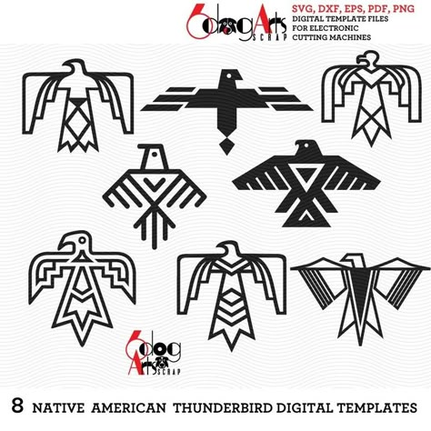 Native American Vector Art, Geometric Thunderbird Tattoo, Thunderbird Finger Tattoo, Traditional Native American Tattoos Symbols, Native American Decorations, Simple Thunderbird Tattoo, Native American Clip Art, Thunderbird Drawing, Native American Tattoo Flash