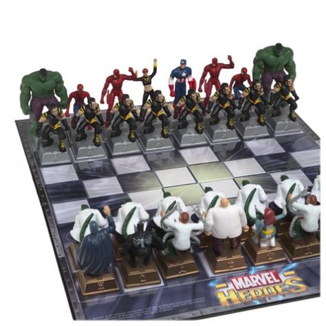 Amazon.com : Marvel Heroes Chess Set : Chess Games : Toys & Games Two Knights, Life Is A Game, Chess Boards, Play Chess, Check Mate, Chess Sets, Toys Collection, Geek Life, Chess Game