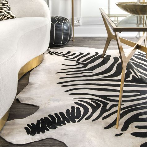 Silk Screen Zebra Cowhide White Rug Zebra Cowhide Rug, Hide Rug, Cowhide Rug, Rugs Usa, Buy Rugs, Sisal Rug, Cow Hide Rug, Contemporary Rugs, Design Living