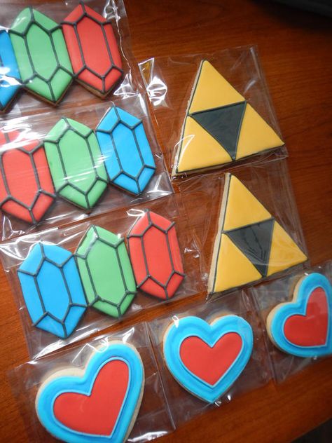 Legend Of Zelda Cookies, Zelda Cookies, Super Smash Bros Party, Zelda Baby, Zelda Cake, Zelda Party, Zelda Wedding, Glamping Birthday, Zelda Birthday