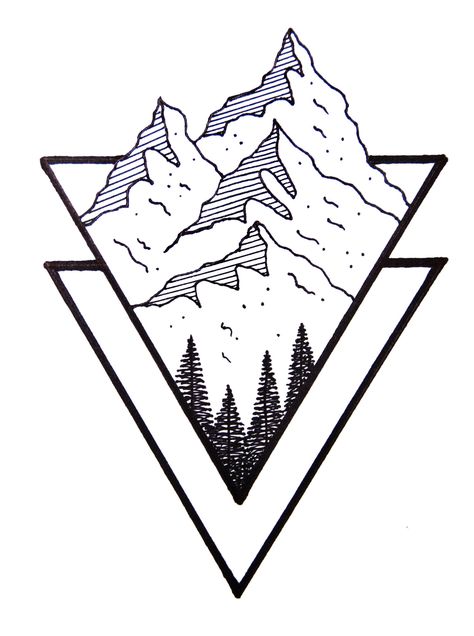 Ridge Drawing, Marker Blending, Moutain Tattoos, Triangle Mountain, Small Mountain Tattoo, Geometric Mountain Tattoo, Cowgirl Tattoos, Mountain Tattoo Design, Men Tattoos Arm Sleeve