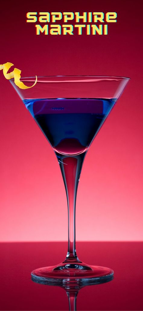 The Saphire Martini solves problems that many people have with their martinis; no color and no subtext of flavor. The blue hue and orange flavor is sure to impress. Best Cocktail Recipes, Easy Cocktails, Fun Cocktails, No Color, Martini Glass, Many People, Cocktail Recipes, Martini, Sapphire