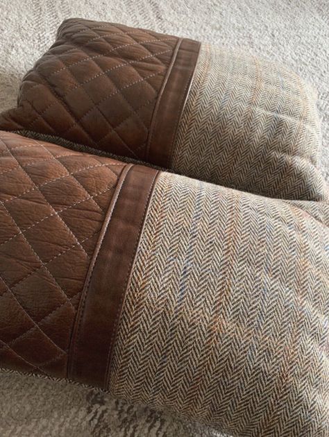 Beautiful Harris tweed New Pure Wool and Leather Filled Cushion | eBay Newcastle Upon Tyne, Harris Tweed, Cushions, Pure Products, Wool, Leather