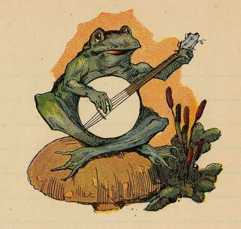 Banjo Frog, Diamond Painting Tools, Diy Diamond Art, Frog Illustration, Music Illustration, Matchbox Art, Baylor University, Goblin Core, Frog Art