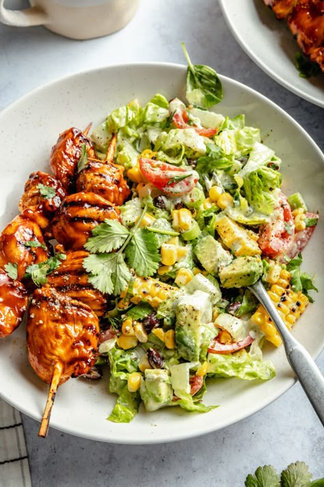 Defined Dish, Sommer Mad, Bbq Chicken Salad, Crockpot Healthy, Chicken Healthy, Chicken Salad Recipe, Chicken Skewers, Recipes Crockpot, Recipes Chicken