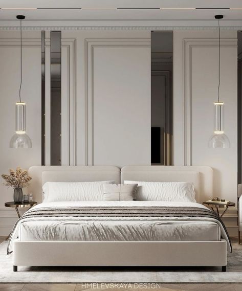 Bedroom Design Luxury, Neoclassical Interior Design, Bedroom Inspiration Cozy, Bedroom Interior Design Luxury, Bedroom Design Inspiration, Luxury Bedroom Design, Ceiling Design Bedroom, Luxurious Bedroom, Classic Bedroom