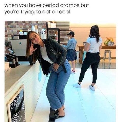 Cramps Meme, Period Memes Funny, Girl Struggles, Period Humor, Period Cramps, Girl Memes, Girl Problems, Funny Relatable Quotes, Really Funny Memes