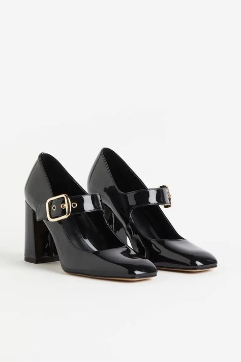 Block Heel Mary Janes - Black - Ladies | H&M AU 2 Heel Mary Janes, H&m Shoes, Black Block Heels, Mary Jane Heels, H&m Women, Mary Janes, Destiny, Black Shoes, Block Heels