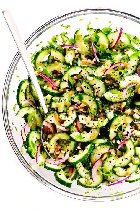 Thai Cucumber Salad Recipe, Thai Cucumber, Thai Cucumber Salad, Cucumber Salad Recipe, Grape Salad, Cucumber Recipes Salad, Cucumber Recipes, Salad Recipes For Dinner, Healthy Sides