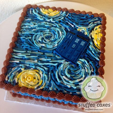 Image result for dr who cake Starry Night Cake, Dr Who Cake, Tardis Starry Night, Doctor Who Cakes, Tardis Cake, Doctor Who Birthday, Doctor Who Party, Doctor Who Wedding, Cute Cakes