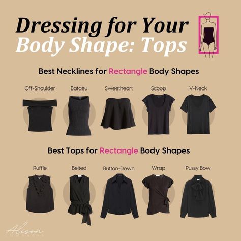 Dressing For Your Body Shape, Rectangle Body Shape Workout, Rectangle Body Shape Fashion, Body Type Clothes, Rectangle Body Shape Outfits, Warm Tights, Inverted Triangle Body Shape, Rectangle Body Shape, Triangle Body Shape