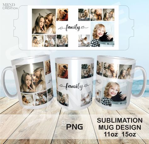 Mug Printing Ideas, Png Collage, Mug Design Template, Mug Photo, Collage Foto, Foto Collage, Photo Png, Family Photo Collages, Custom Photo Mugs