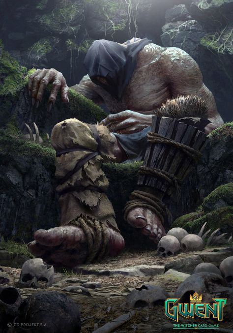 GWENT Card Game - Old Speartip Cyclops, Bryan Sola on ArtStation at https://www.artstation.com/artwork/VEvvb Heroic Fantasy, 다크 판타지, The Witcher 3, Fantasy Monster, Arte Fantasy, High Fantasy, 판타지 아트, Fantasy Rpg, Creature Concept