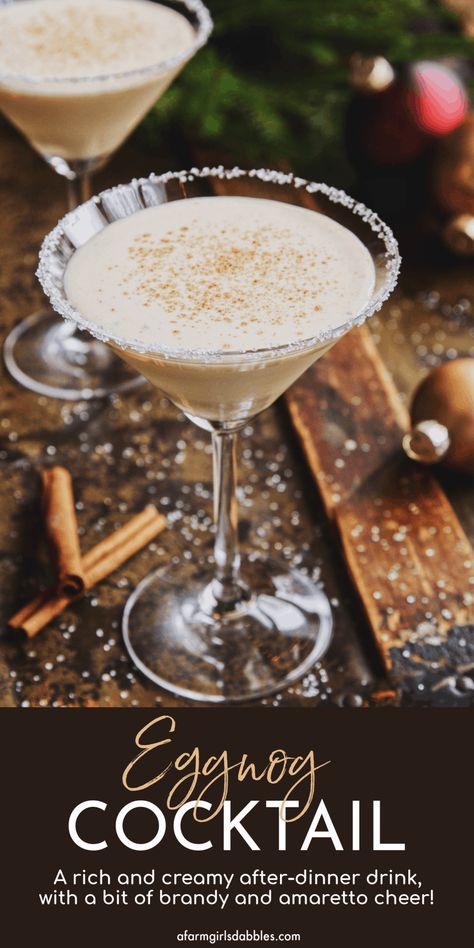 Eggnog Cocktail Recipe, Vodka Drinks Easy, Eggnog Cocktail, Eggnog Drinks, Homemade Eggnog, After Dinner Drinks, Eggnog Recipe, Delicious Drink Recipes, Winter Drinks