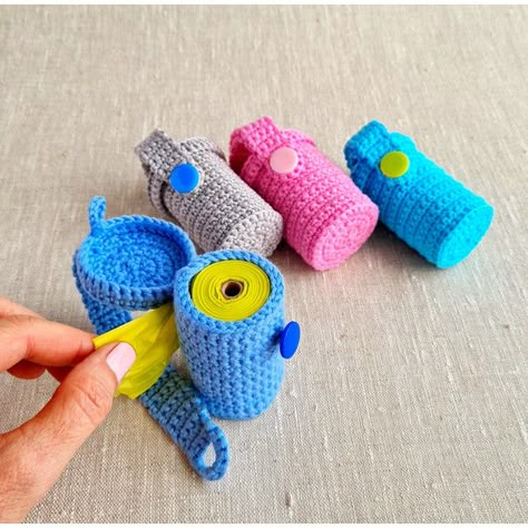 Crochet pattern Dog poop bag holder, Easy crochet, Dog acces - Inspire Uplift Easy Crochet Car Accessories, Crochet Dog Poop Bag Holder, Crochet Dog Poop Bag Holder Free Pattern, Crochet Popsicle Holder Pattern Free, Crochet Dog Toys Free Pattern, Crochet Dog Toys, Crochet Dog Accessories, Easy Crochet Dog, Crochet Pets