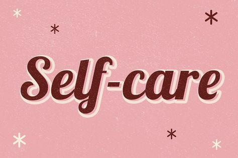 Self-care retro word typography on a pink background | free image by rawpixel.com / nook Casual Typography, Word Typography, Background Stars, Free Illustration Images, We Need To Talk, Casual Shirt Women, Care Quotes, Spoken Word, Backgrounds Free