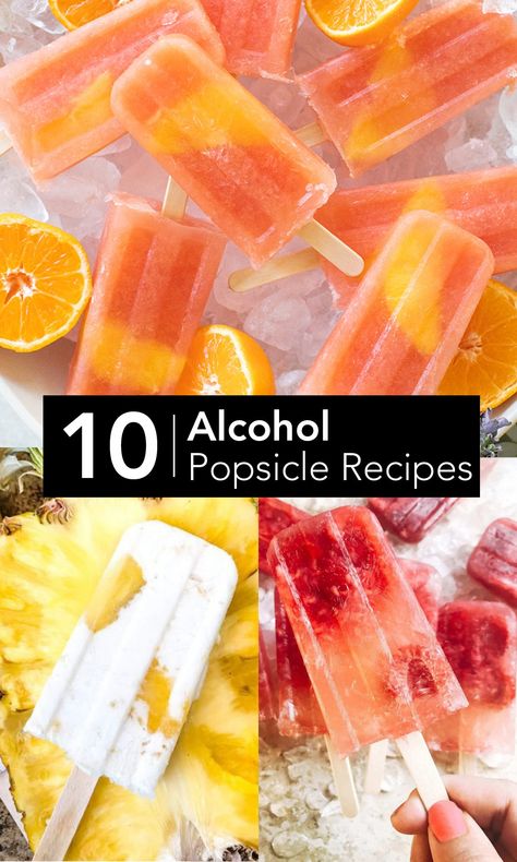 10 Alcohol popsicle recipes. Learn how to make alcohol popsicles at home this Summer. A frozen cocktail and treat thats perfectly refreshing for Summer. #Cocktails #Alcohol #AlcoholPopsicles #Popsicles #AlcoholFreezePops Alcohol Popsicles, Vodka Popsicles, Freeze Pop Recipes, Margarita Popsicles, Boozy Ice Pops, Popsicle Cocktail, Alcoholic Popsicles, Cherry Popsicles, Diy Alcohol