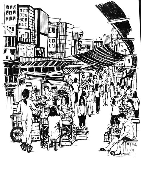 Busy Street Sketch, Busy Street Drawing, Ink Wallpaper, Street Photography Urban, Drawing Competition, Perspective Drawing Architecture, City Sketch, Urban Sketch, City Scape