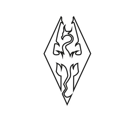 Skyrim Logo, Skyrim Tattoo, Tech Tattoo, Skyrim Dragon, Hard Tattoos, Minimalistic Tattoo, Sketch Style Tattoos, Dragon Logo, Nerd Tattoo