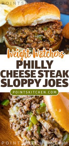 Weight Watchers Sloppy Joes, Sloppy Joes Dinner, Cheese Steak Sloppy Joes, Weight Watchers Recipes Desserts, Weight Watcher Dinners, Sloppy Joes Recipe, Cheese Steak, Philly Cheese, Weight Watchers Dinner Recipes