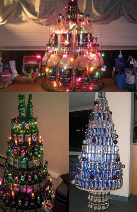 Holiday Meme, College Christmas, Tacky Christmas Party, Cheap Christmas Trees, Recycled Christmas Decorations, Recycle Design, Tacky Christmas, Fun Christmas Decorations, Cool Art Projects