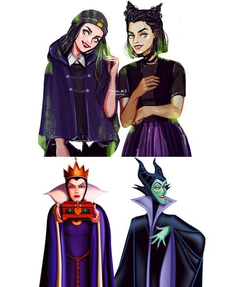 Descendants Genderbend, Tasia M S, Disney Evil Queen, Queen Drawing, Modern Cartoon, Disney Princess Fan Art, Disney Villain, Popular Cartoons, Disney Day