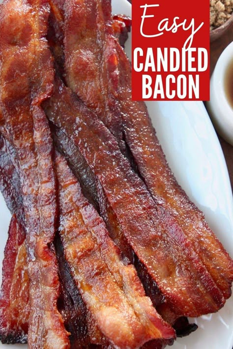 Candy Bacon, Bacon Candy, Candied Bacon Recipe, Easy Bacon Recipes, Tailgating Ideas, Caramelized Bacon, Survival Foods, Bacon Appetizers, Easy Bacon