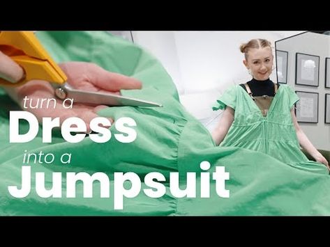 THRIFT FLIP: How To Turn A Dress Into A Jumpsuit! (Ep. 52) - YouTube Make A Dress, Garment Construction, Sewing Alterations, Thrift Flip, How To Turn, Show Us, A Dress, Dress Making, Jumpsuit Dress