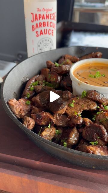 Smokehouse Nick on Instagram: "BIG GAME appetizer! These Asian Inspired Steak bites with a creamy sweet and spicy sauce are sure to be a hit on game day! Just marinate the steak of your choice, over night in Bachan’s Original Japanese BBQ sauce. Then sear em up on the griddle and serve with this creamy sweet/spicy dipping sauce! 1 cup sour cream 3 tablespoons Sriracha sauce 3 tablespoons sweet chilli sauce 3 Bachan’s Original Japanese BBQ sauce @trybachans @k4gourmetbeef #fyp #gameday #superbowl #steak #appetizers" Japanese Bbq Sauce Recipe Ideas, Japanese Bbq Sauce Uses, Recipes With Japanese Bbq Sauce, Big Game Appetizers, Japanese Bbq Sauce, Steak Appetizers, Japanese Bbq, Japanese Sauce, Spicy Dipping Sauce