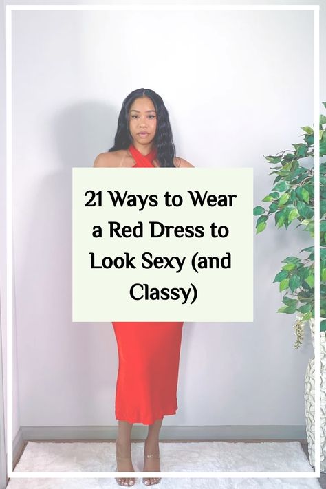 Inject some sizzle into your wardrobe with fiery red dress outfit ideas! Whether you're aiming for a simple, casual look or something cute and on-trend, discover styles that perfectly match your aesthetic. Ready to turn heads? Let's slay! 💃🔥 #Fashionista #OOTD Red Lip Dress Outfit, Red Dress Outfit Accessories, Earrings For Red Dress, Red Dress With White Heels, Classy Red Dress Outfit, Red Midi Dress For Wedding Guest, Accessories For Red Dress, How To Style Red Dress, Elegant Red Dress Aesthetic